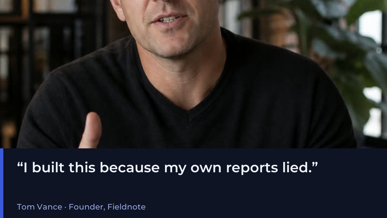 lower third ad for Fieldnote SaaS